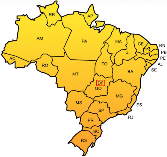 Mapa do Brasil - Praças Exibus